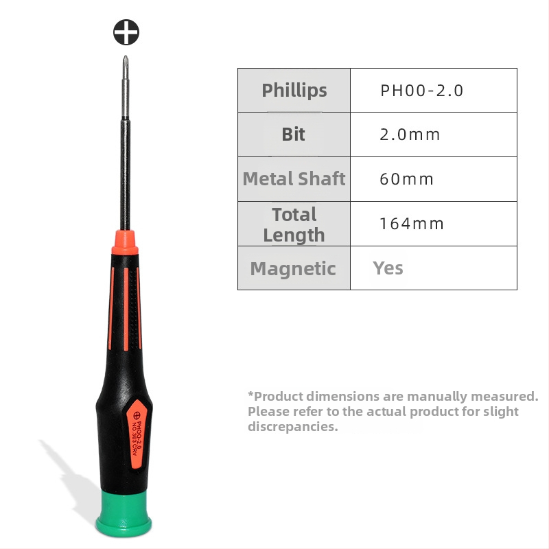 Магнитна кръстовидна отвертка за ремонт на графична карта и лаптоп — CRV хром-ванадий, тегло 0.05, съвместима