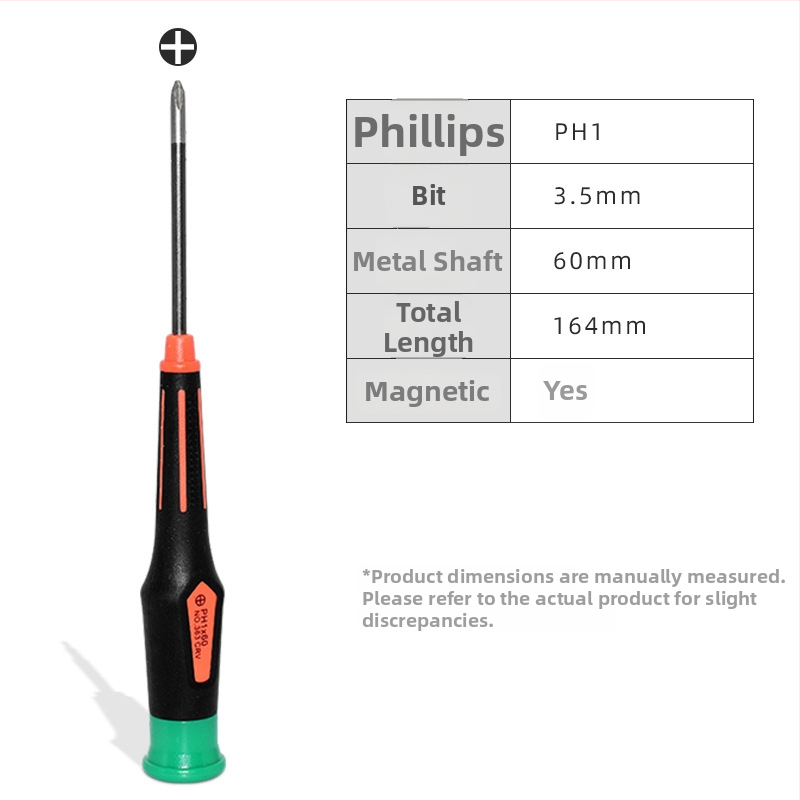 Магнитна кръстовидна отвертка за ремонт на графична карта и лаптоп — CRV хром-ванадий, тегло 0.05, съвместима