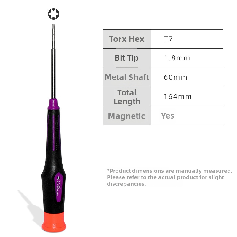 Магнитна кръстовидна отвертка за ремонт на графична карта и лаптоп — CRV хром-ванадий, тегло 0.05, съвместима