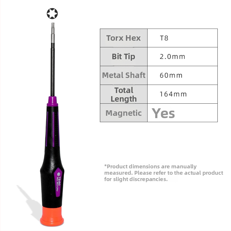 Магнитна кръстовидна отвертка за ремонт на графична карта и лаптоп — CRV хром-ванадий, тегло 0.05, съвместима
