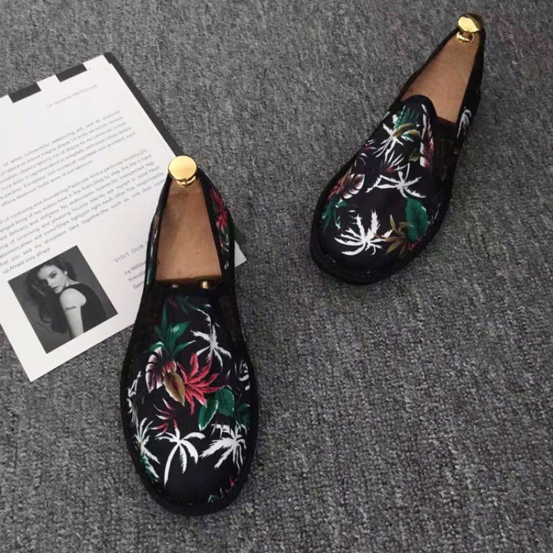 Kasdieniai drobiniai bateliai su kaukolės raštu, apvali nosis, medvilninis viršus, TPR pada, žemas kulnas 1–3 cm