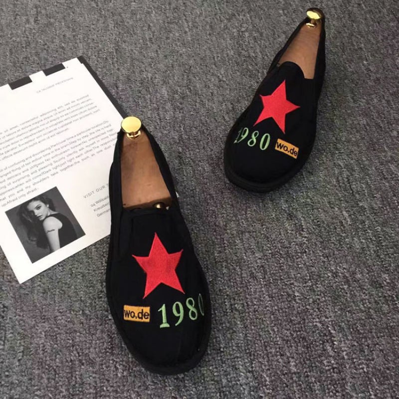 Kasdieniai drobiniai bateliai su kaukolės raštu, apvali nosis, medvilninis viršus, TPR pada, žemas kulnas 1–3 cm