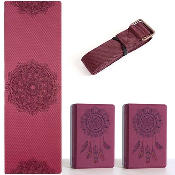 Joga prostirka Amy Yoga - TPE, 6 mm, geometrijski uzorak, 900 g