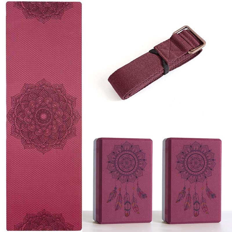 Joga prostirka Amy Yoga - TPE, 6 mm, geometrijski uzorak, 900 g