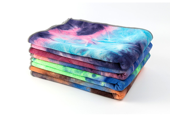 Tie-dye jogos rankšluostis, superplonas pluoštas, svoris 0.5, pritaikoma apdaila, tinkamas jogos judesiams