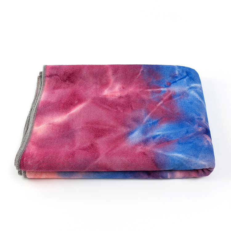Tie-dye jogos rankšluostis, superplonas pluoštas, svoris 0.5, pritaikoma apdaila, tinkamas jogos judesiams