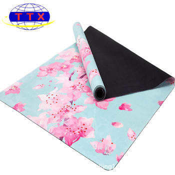 Joga podloga od prirodne gume PU, upija znoj, dišeća, protuklizna suede površina, extra velika 1830×680 mm