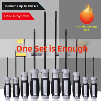 Сет отвертки с плосък и кръстовиден връх за разглобяване на PC, пластмасова дръжка