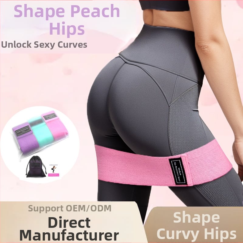 Dazzling латексова резистентна лента с hip ring за трениране на дупето, клякания и йога – антихлъзгаща лента за упражнения