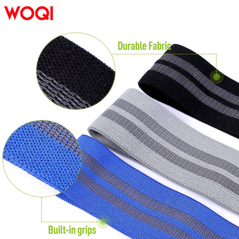 WOQI set elastičnih traka/špage za jogu za vježbanje nogu s kukom krugom — poliester-pamučni materijal, fitness oprema (3 seta)