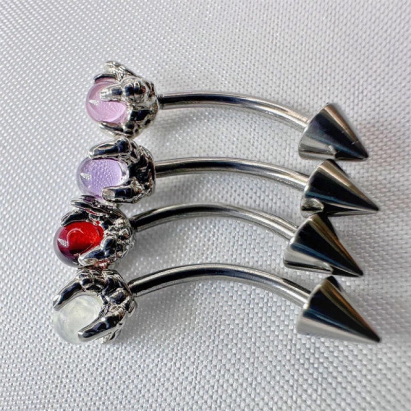 Tövises piercing ékszer, uniszex, titán acél, cirkón és opál díszítéssel (anyag: titán acél; kezelés: elektroplatolás; stílus: uniszex; sorozat: divatos; testreszabás: elérhető)