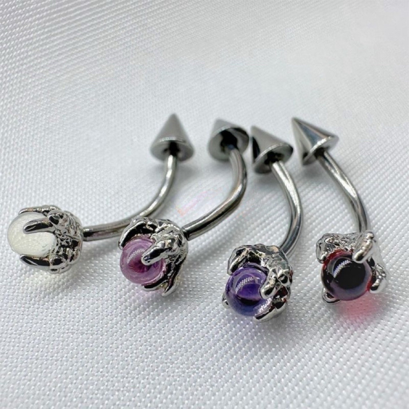 Tövises piercing ékszer, uniszex, titán acél, cirkón és opál díszítéssel (anyag: titán acél; kezelés: elektroplatolás; stílus: uniszex; sorozat: divatos; testreszabás: elérhető)