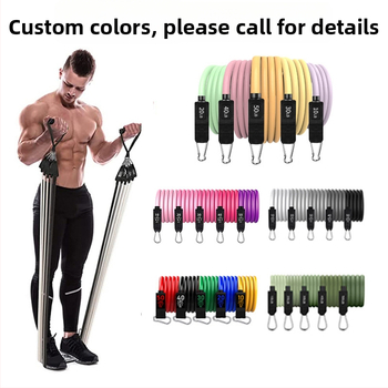 11 dalių TPE tempimo lynų rinkinys, 100–150 lb įtampa, fitnesui