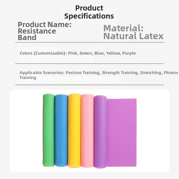 Ekologiškai draugiška latekso fitneso atsparumo juosta – daugiafunkcinė juosta jogai ir tempimui, su pritaikytomis specifikacijomis