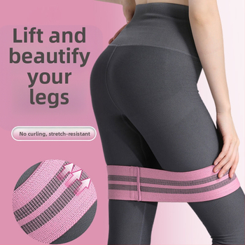 Съпротивителна лента за йога и клякания, нехлъзгаща се, за повдигане на седалището — материал полиестер памук латекс; марка Double Power