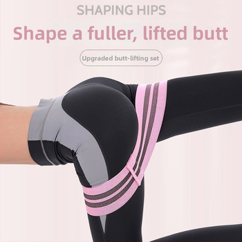 Съпротивителна лента за йога и клякания, нехлъзгаща се, за повдигане на седалището — материал полиестер памук латекс; марка Double Power