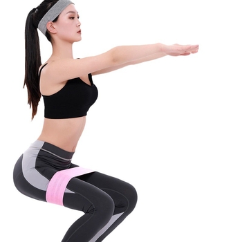 Съпротивителна лента за йога и клякания, нехлъзгаща се, за повдигане на седалището — материал полиестер памук латекс; марка Double Power