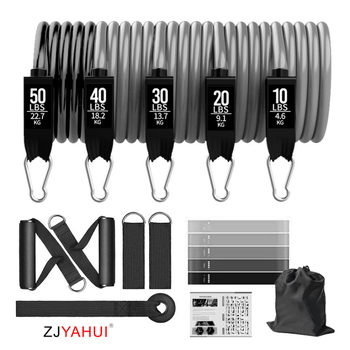 11 dalių TPE įtampų rinkinys su atsparumo lynu 100-150 lb