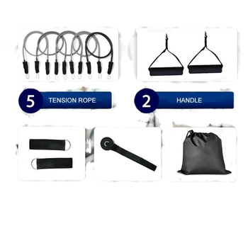 11 dalių TPE įtampų rinkinys su atsparumo lynu 100-150 lb