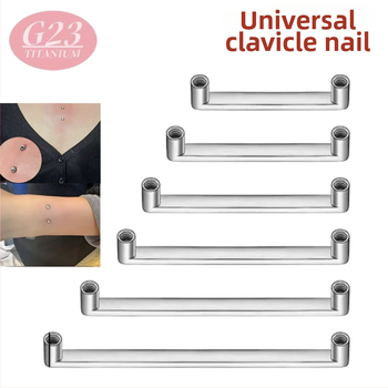 F136 Титанов двуглавен прав ъгъл шип за ключица за подкожно имплантиране — Материал: титиева сплав; Чистота: G23 титаний; Обработка: полиране; Произход: Донггуан; Номер на изделието Xt-t019