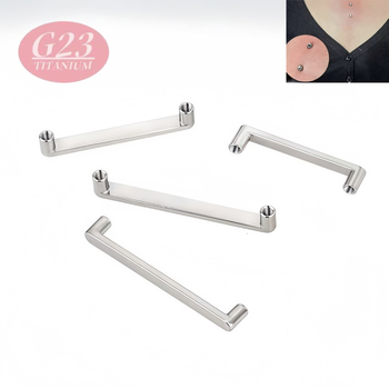 F136 Титанов двуглавен прав ъгъл шип за ключица за подкожно имплантиране — Материал: титиева сплав; Чистота: G23 титаний; Обработка: полиране; Произход: Донггуан; Номер на изделието Xt-t019
