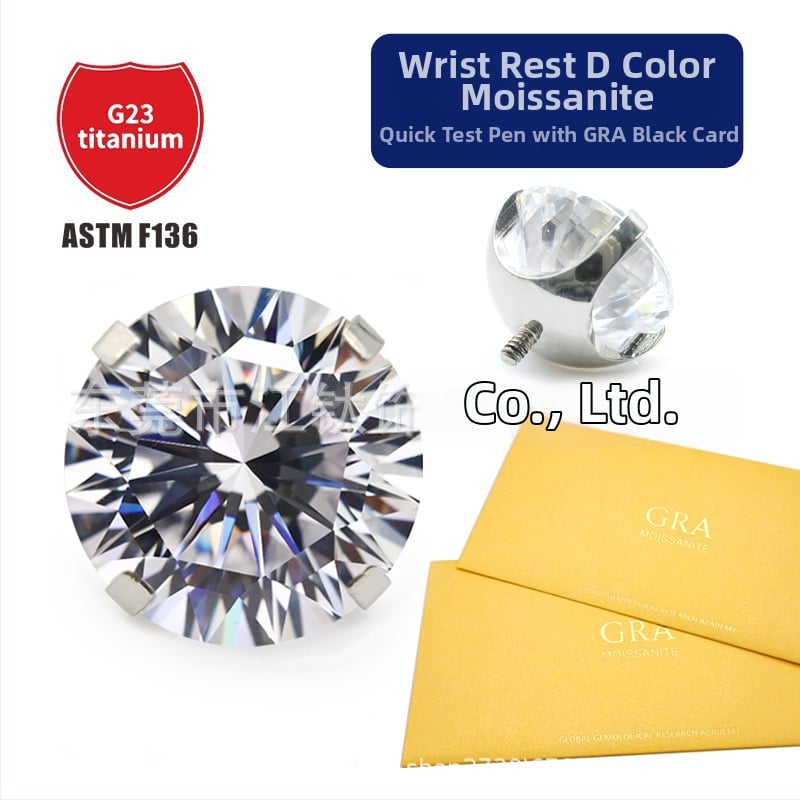 RAYAHJ Τιτάνιο Moissanite Σκουλαρίκια, ρύθμιση με αρπάκια (claw), G23 (ASTM F136), Unisex, Απλός Σχεδιασμός