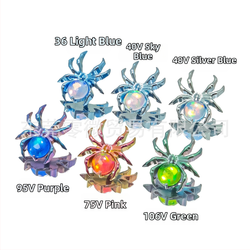 О Edel? Обеци от анодизирана F136 титиева сплав с диамантна обработка, форма: паяк, стил: тъмен вятър, унисекс