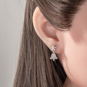 Ušný kosťový necht – Päťuholníková hviezda, vianočný prívesok, skrutkové uchytenie, kov