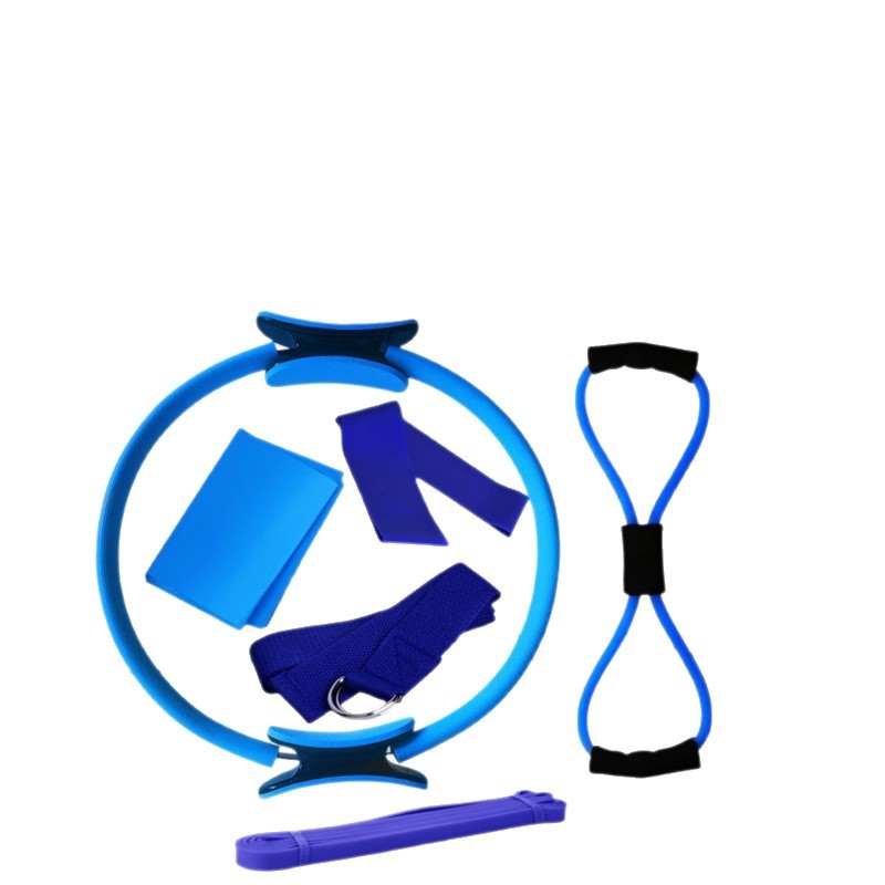 Комплект от шест йога пръстени за пилатес – съпротивителни пръстени за фитнес и оформяне на тялото