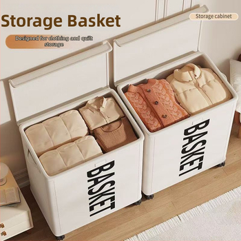 Oxford anyagú egyrekeszes ruhaszállító kosár görgőkkel, összecsukható