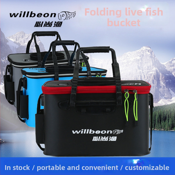 Skládací EVA kbelík na rybolov, vodotesná taška na morské rybárčenie, naplnenie návnady a inštalácia línie