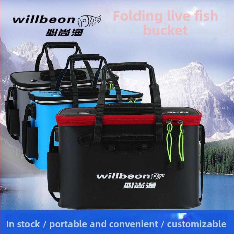 Skládací EVA kbelík na rybolov, vodotesná taška na morské rybárčenie, naplnenie návnady a inštalácia línie