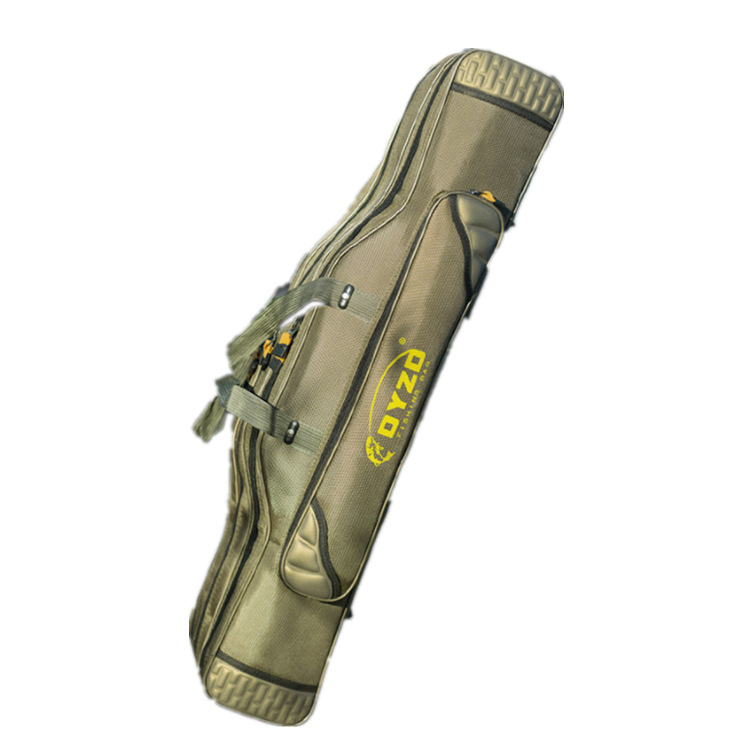 Чанта за морски риболов, голям капацитет, многослойна конструкция, нейлонова материя, отделения за примамки, риболовен шнур, пръчка и макара.