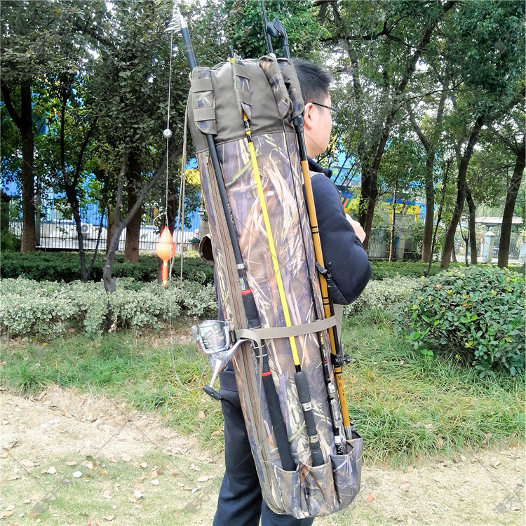 mydays Чанта за риболовни пръти – голям капацитет, водоустойчива, за съхранение на риболовна линия и пръчка, 600D Oxford плат