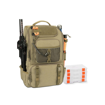 Риболовна раница за морски риболов, Oxford плат, водоустойчива, многослойни отделения, за стръв, въдица и макара