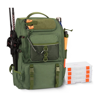 Риболовна раница за морски риболов, Oxford плат, водоустойчива, многослойни отделения, за стръв, въдица и макара