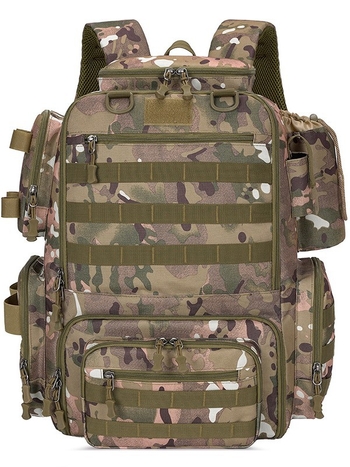 Oxford платнена водоустойчива риболовна чанта с отделения за пръчка и макари, голям капацитет, за съхранение на примамки и линия