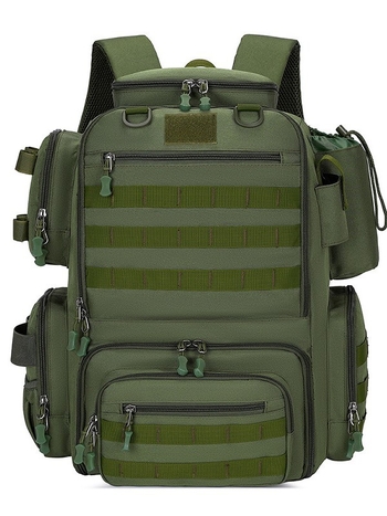 Oxford платнена водоустойчива риболовна чанта с отделения за пръчка и макари, голям капацитет, за съхранение на примамки и линия