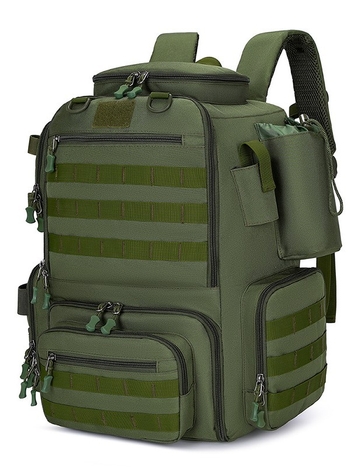 Oxford платнена водоустойчива риболовна чанта с отделения за пръчка и макари, голям капацитет, за съхранение на примамки и линия