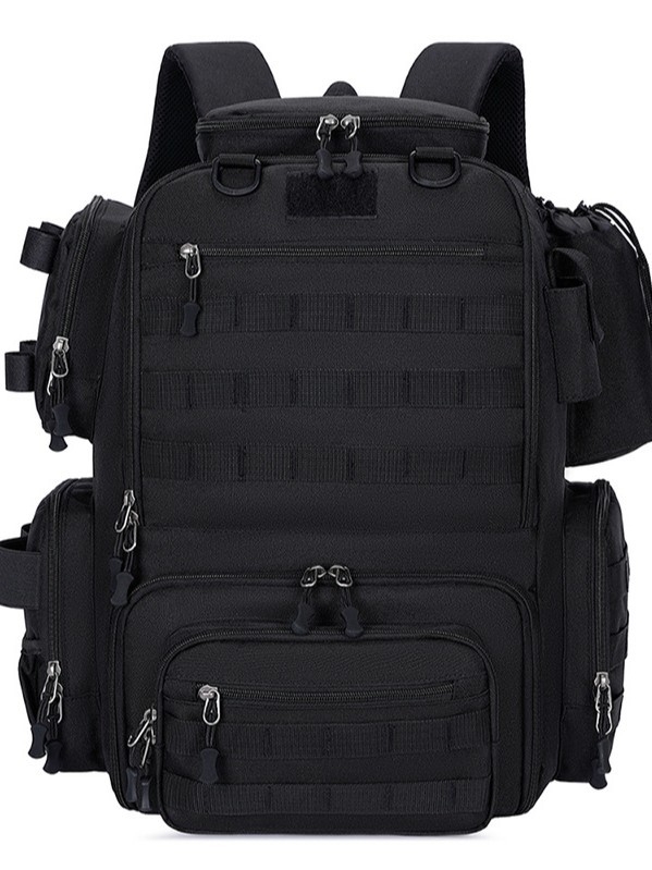 Oxford платнена водоустойчива риболовна чанта с отделения за пръчка и макари, голям капацитет, за съхранение на примамки и линия