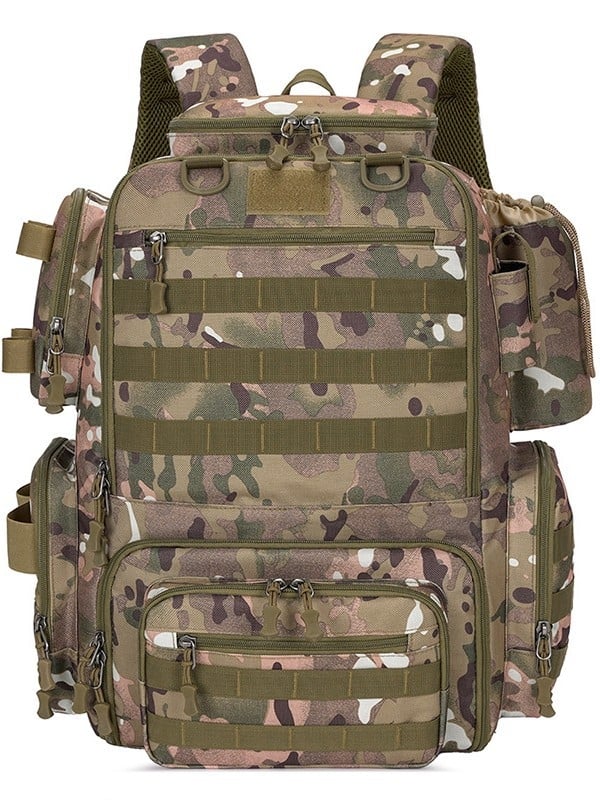 Oxford платнена водоустойчива риболовна чанта с отделения за пръчка и макари, голям капацитет, за съхранение на примамки и линия