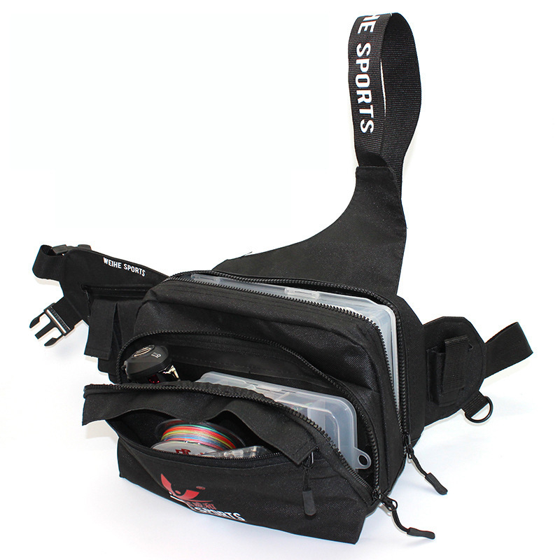 Weifishing платнена чанта за риболовни принадлежности с колан, водоустойчива, за съхранение на примамки, въдица, линия и макара