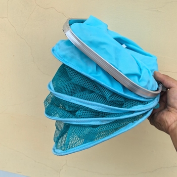 Алуминиево-сплавна риболовна мрежеста чанта, квадратен ръб, мрежа с малки отвори, защитен аксесоар