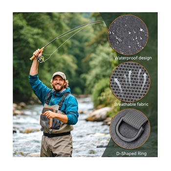 Гръдна чанта за мухарски риболов – побира 2 мухарски кутии, водоустойчива, Oxford плат, чанта за риболовни принадлежности