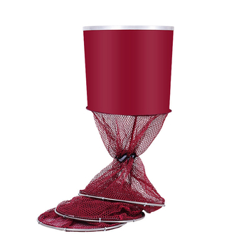 Fruits Fishing Gear: Неръждаема стомана риболовен защитник с двойно пръстенче, гумено покритие и дебела мрежеста торба