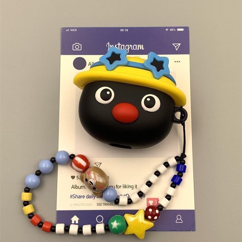 Θήκη προστασίας AirPods από σιλικόνη, Καρτούν στυλ, ανάγλυφη κατασκευή, Συμβατή με AirPods 1/2/3/4 γενιά και Pro 2