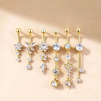 Lanlu 6 gab. naba gredzenu komplekts - tauriņa forma, etnisks stils, universāls, vara + nerūsējošais tērauds