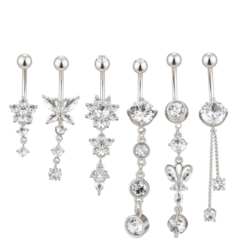 Lanlu 6 gab. naba gredzenu komplekts - tauriņa forma, etnisks stils, universāls, vara + nerūsējošais tērauds