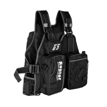 Raptor G5 makšķerēšanas veste ar 8 kabatām, pērļu kokvilnas pildījums, Oxford audums, glābējas veste