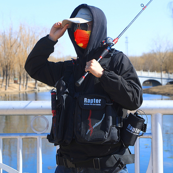 Raptor G6 Makšķerēšanas Glābšanas Veste ar Lielu Peldspēju, 8 Kabatas, Oxford Audums, Pearl Cotton Pildījums, Japāņu Stila Īss